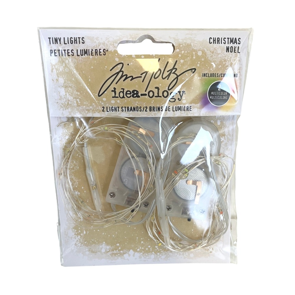 Tim Holtz Idea-ology Tiny Lights Christmas Multi 2 Piece New TH94106 Assemblage